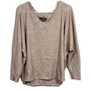 Anthropologie Lightweight Waffled V-Neck Sweater